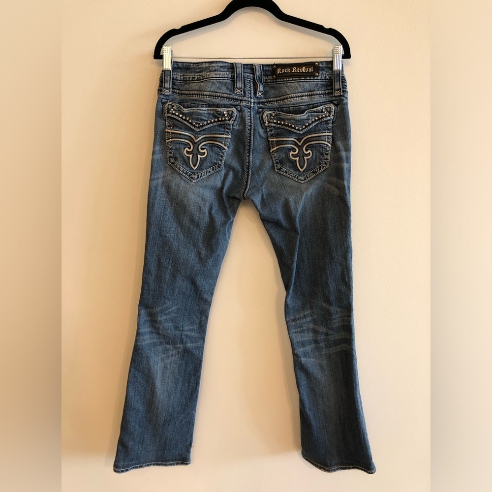 Rock Revival‎ Liberty Bootcut Jeans Embellished Studded Pockets Size 30S